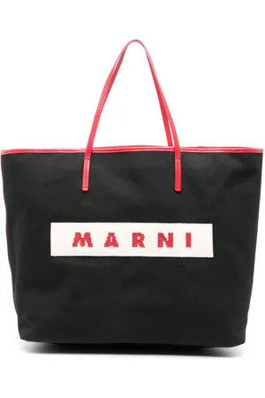 Marni Logo-patch canvas tote bag