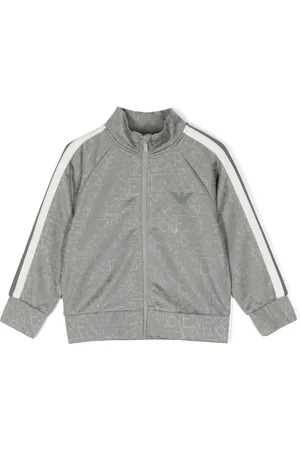 Emporio Armani Monogram-jacquard side-stripe track jacket