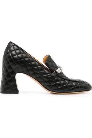 Madison.Maison Quilted crystal-embellished pumps