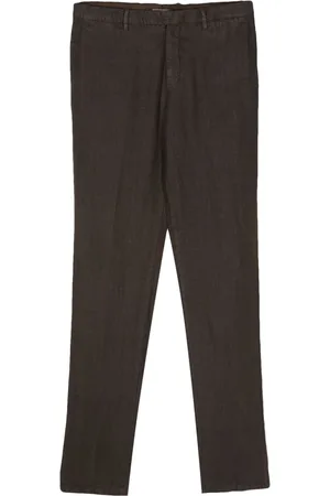 Boglioli Linen chambray tapered trousers