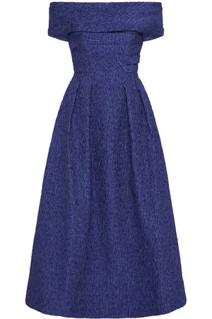Rebecca Vallance Helene textured off-shoulder midi dress