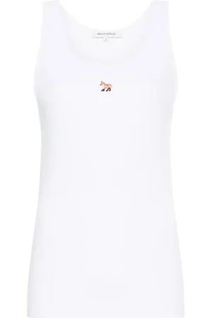 Maison Kitsuné Fox-motif ribbed tank top