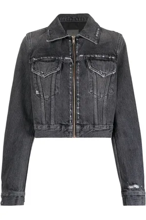 Givenchy Distressed-effect zipped denim jacket