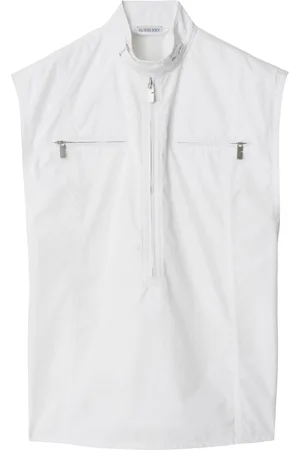 Burberry Half-zip cotton tank top