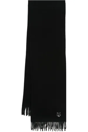 Maison Kitsuné Logo-embroidered virgin wool scarf