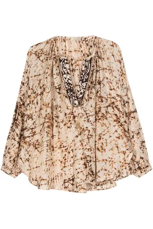 Mes Demoiselles Abstract-print silk blouse