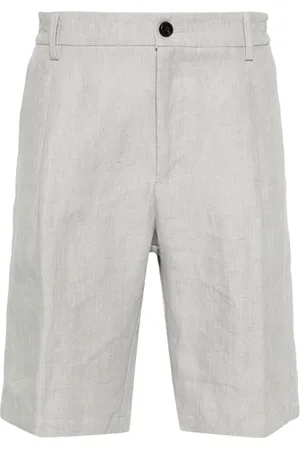 ELEVENTY Pleat-detail linen bermuda shorts