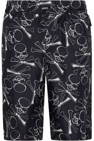 Philipp Plein Skull-print silk shorts