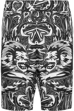 Philipp Plein Tribal Circus silk shorts