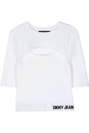 DKNY Cut-out ribbed-knit top