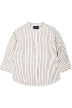 FAY Logo-embroidered striped shirt