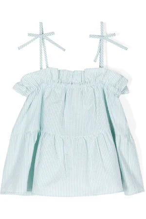 Emporio Armani Striped ruffle-trim blouse