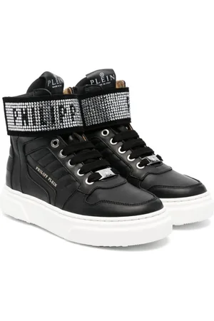 Philipp Plein Crystal-embellished leather sneakers