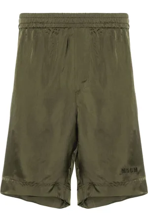 Msgm Embroidered-logo track shorts