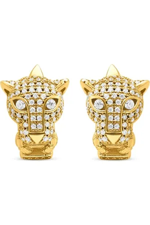 Nialaya Sterling silver Panther huggie earrings
