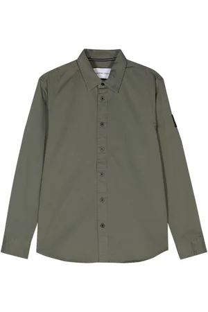 Calvin Klein Logo-patch cotton shirt