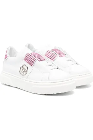 Philipp Plein Crystal-embellished leather sneakers