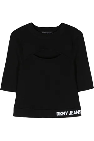 DKNY Cut-out ribbed-knit top