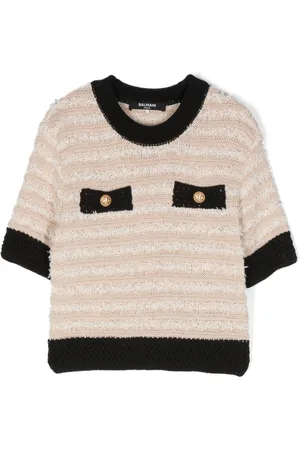 Balmain Decorative button-detail knitted top