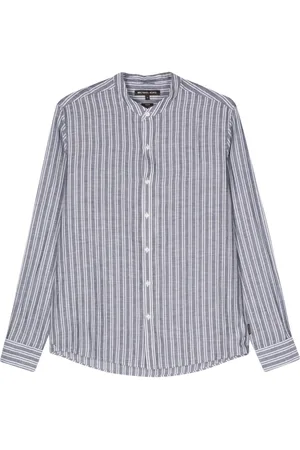 Michael Kors Band-collar striped shirt