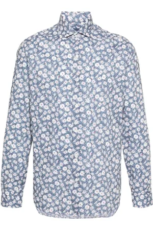 BARBA Floral-print cotton shirt