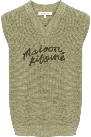 Maison Kitsuné Logo-embroidered cotton vest
