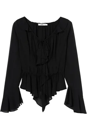 B+AB Ruffle-detail semi-sheer blouse