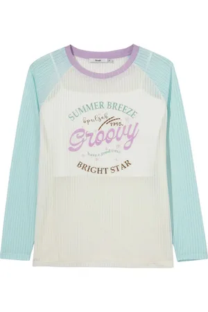 B+AB Slogan-print ribbed top