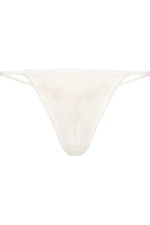 Kiki de Montparnasse Chouchou floral-appliqué thong