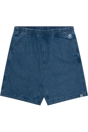 A Bathing Ape Logo-embossed denim shorts