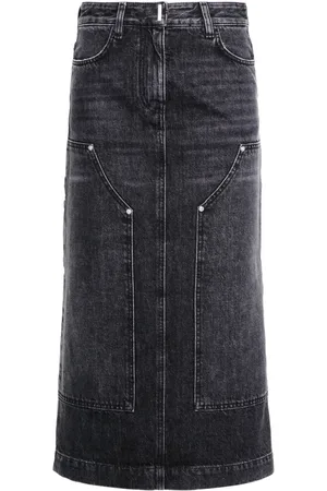 Givenchy High-rise denim midi skirt