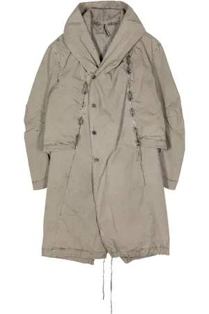 MASNADA Layered hooded parka coat