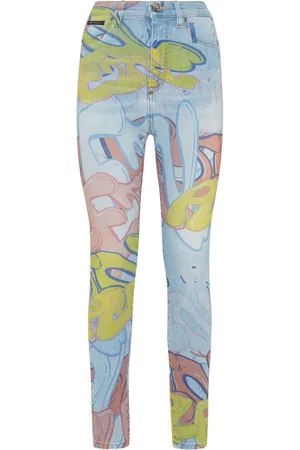 Philipp Plein Bombing graffiti-print skinny jeans