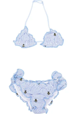 MC2 SAINT BARTH Bee-embroidered cotton bikini