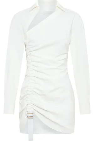 DION LEE Asymmetric gathered mini dress