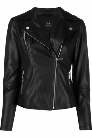 Armani Exchange Faux leather biker jacket