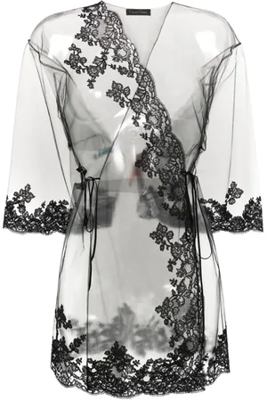 CARINE GILSON Lace-detail tulle robe