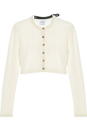 Courrèges Cropped fine-knit cardigan