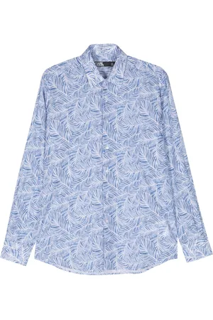 Karl Lagerfeld Leaf-print cotton shirt
