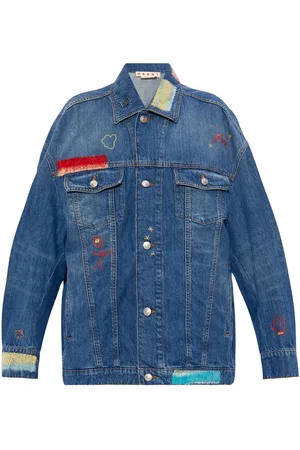 Marni Knitted-panel denim jacket