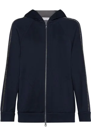 Brunello Cucinelli Zip-up cotton-blend hoodie