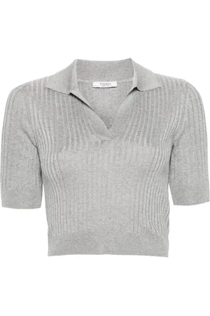 PESERICO SIGN Cropped ribbed polo jumper