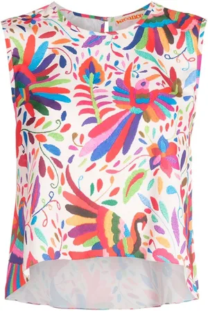 Olympiah Abstract-print sleeveless blouse