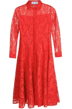 Olympiah Branch lace-panel midi dress