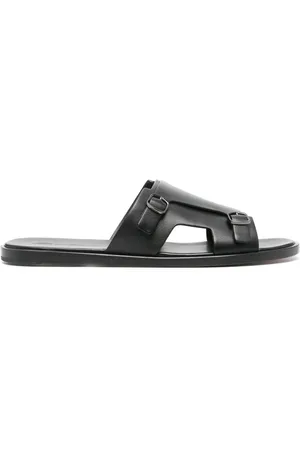 santoni Double-buckle leather sandals