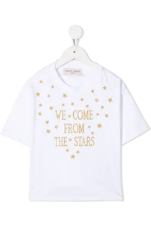 Alberta Ferretti Glitter slogan print T-shirt