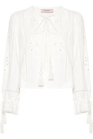 Twin-Set Embroidered hook-eye blouse