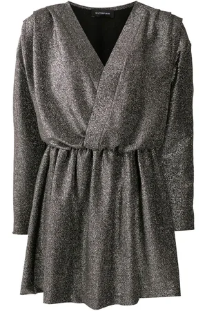 Olympiah V-neck lurex mini dress