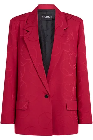 Karl Lagerfeld Patterned-jacquard satin blazer
