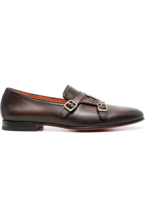 santoni Carlos leather monk shoes